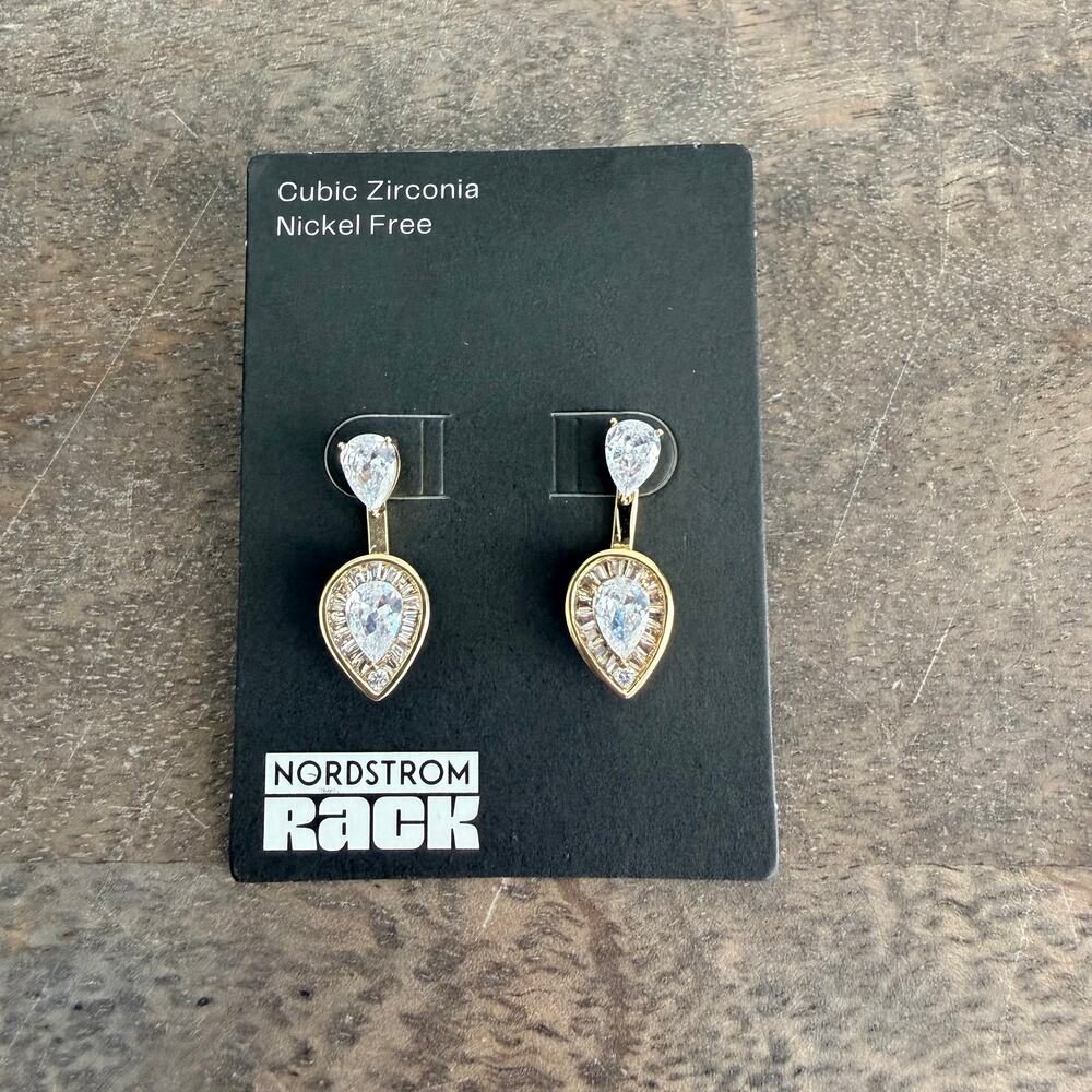 New Nordstrom Rack Two Way Cubic Zirconia Earrings
